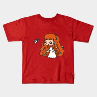 girl with a bird Kids T-Shirt